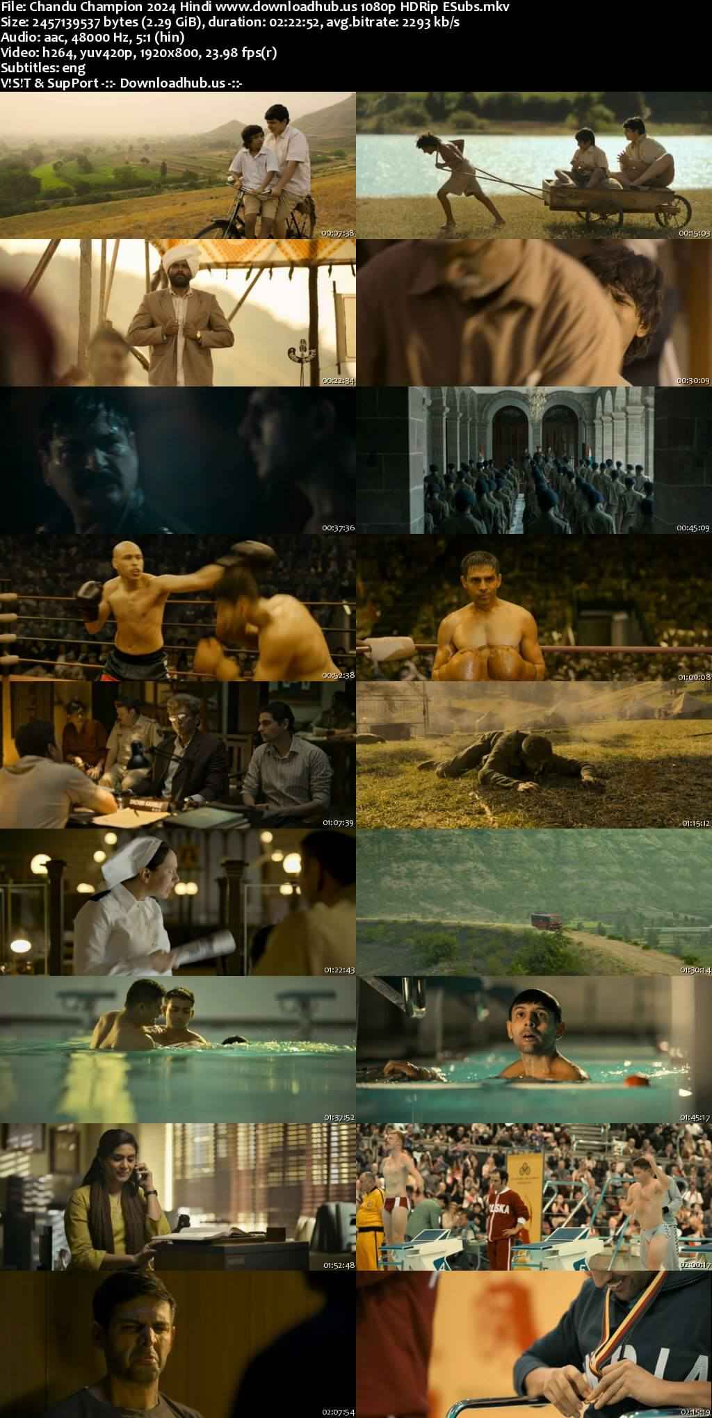 Chandu Champion 2024 Hindi Movie DD5.1 1080p 720p 480p HDRip ESubs x264 HEVC