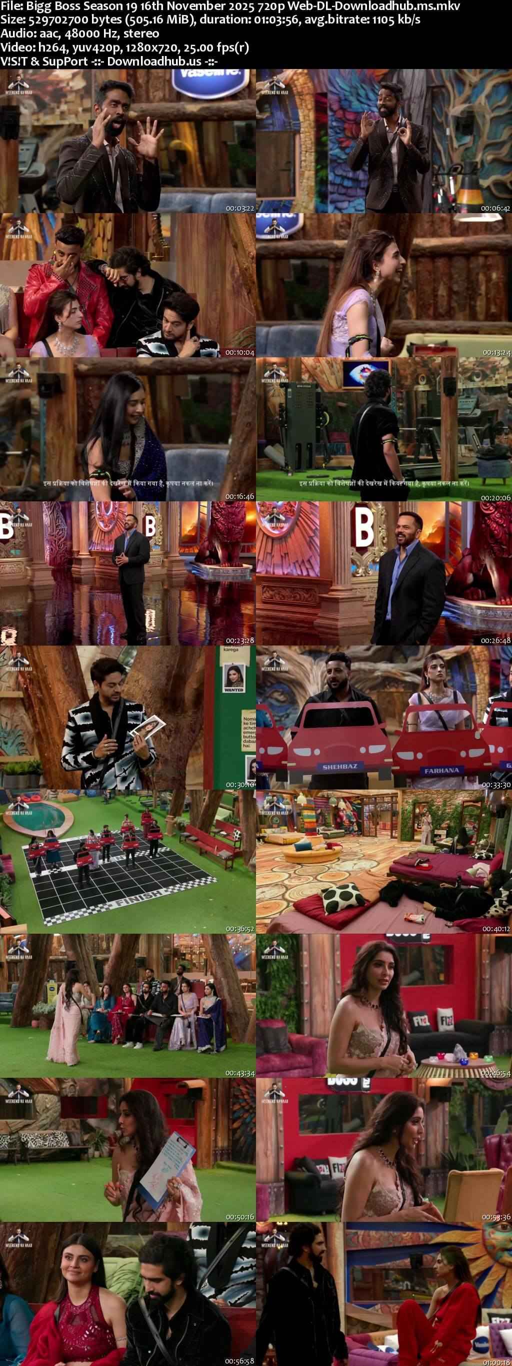 Bigg Boss Season 19 16 November 2025 Episode 85 Web-DL 720p 480p Bigg Boss Season 19 16 November 2025 Episode 85 Web-DL 720p 480p