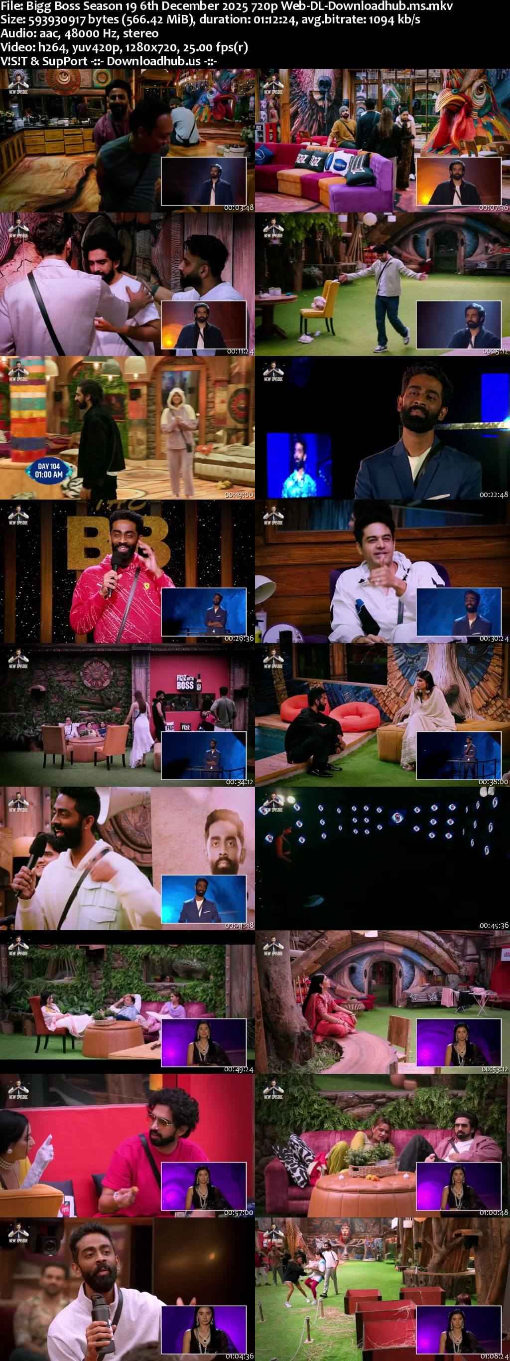 Bigg Boss Season 19 6 December 2025 Episode 105 Web-DL 720p 480p Bigg Boss Season 19 6 December 2025 Episode 105 Web-DL 720p 480p