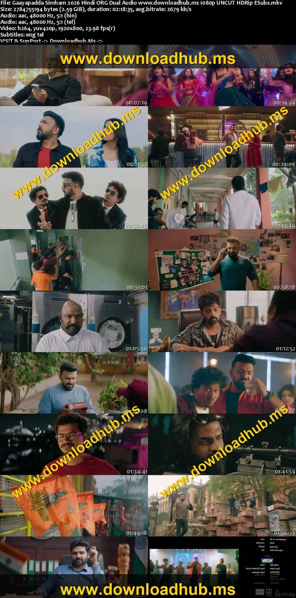 Gaayapadda Simham 2026 Hindi ORG Dual Audio Movie DD5.1 4k 1080p 720p 480p UNCUT HDRip ESubs x264 HEVC Gaayapadda Simham 2026 Hindi ORG Dual Audio Movie DD5.1 4k 1080p 720p 480p UNCUT HDRip ESubs x264 HEVC
